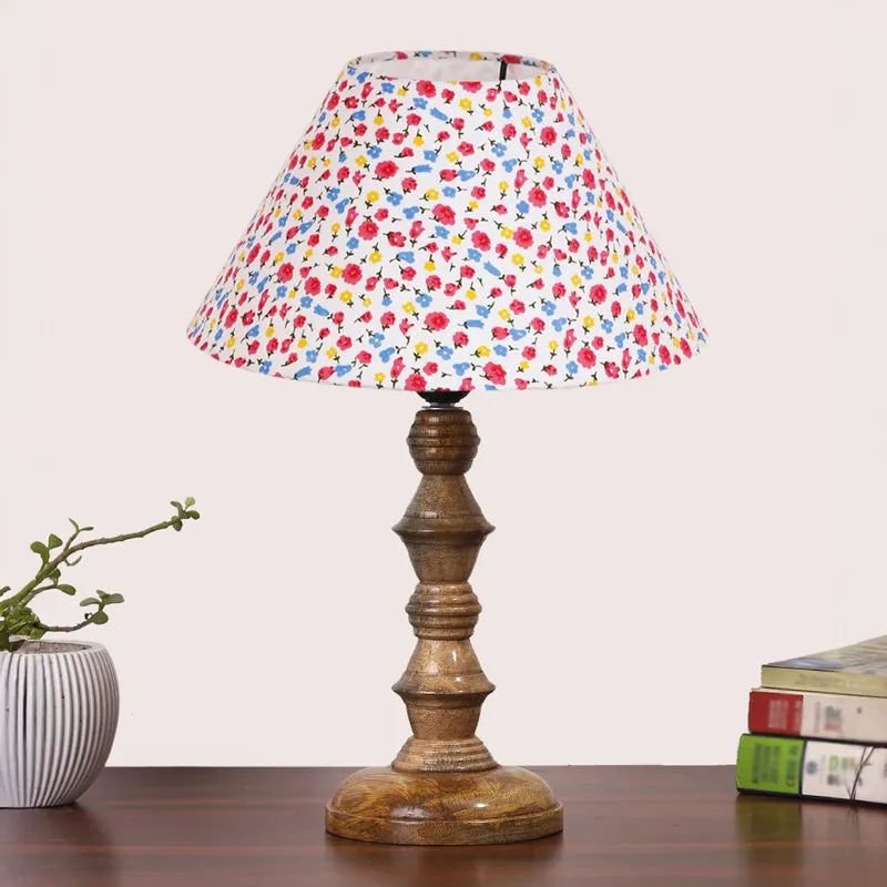 Fleura Cone Timber Wooden Table Lamp - Multicolor media 3