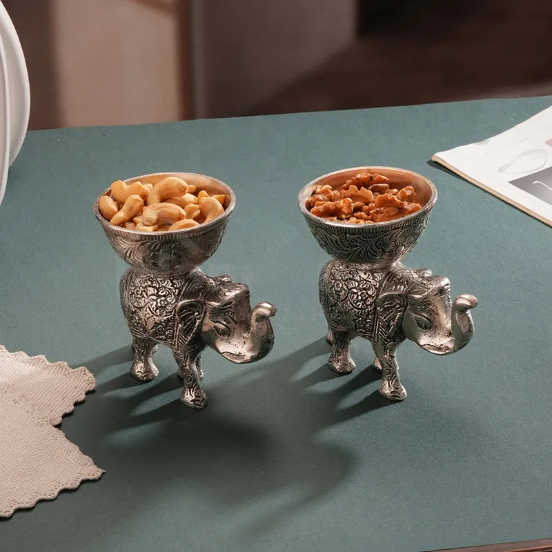 Ornate Haathi Accent Bowl - Set Of Two media 5