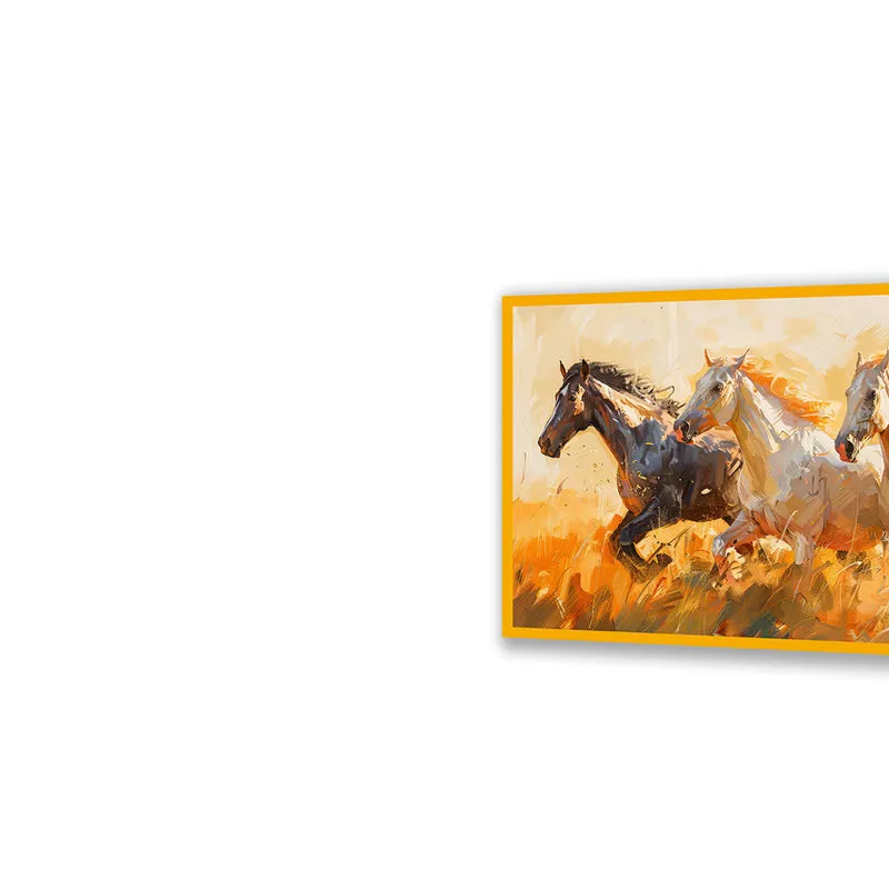 Galloping Triad Wall Art with Gold Frame media 4