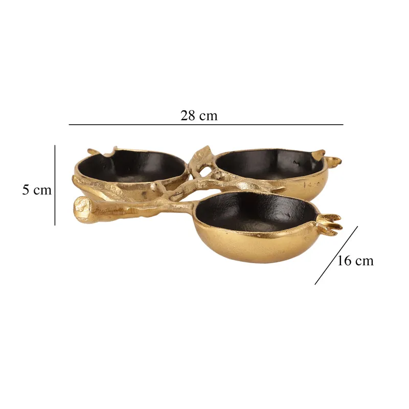 Pomegranate Shine Aluminum Platter - Black & Gold media 4