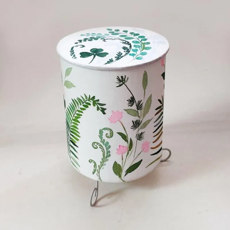 Fern Dream Handpainted Fabric Table Lamp - Multicolor media 5