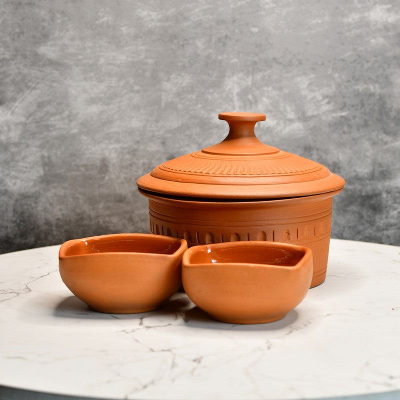 Artisanal Terracotta Serving Bowls - Three Piece Set