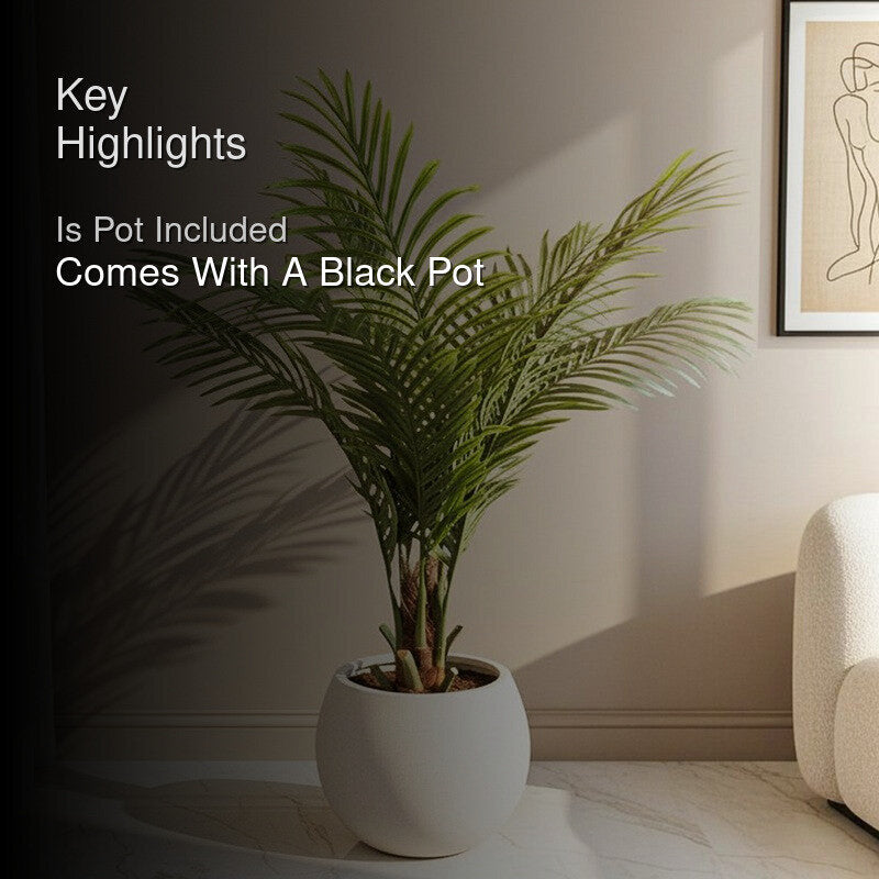 Areca Palm Artificial Plant With Black Plastic Pot - 170 cm (5.6 ft) media 2