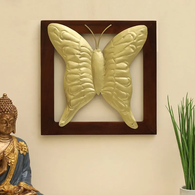 Golden Farfalla Metal & Wood Wall Accent media 1