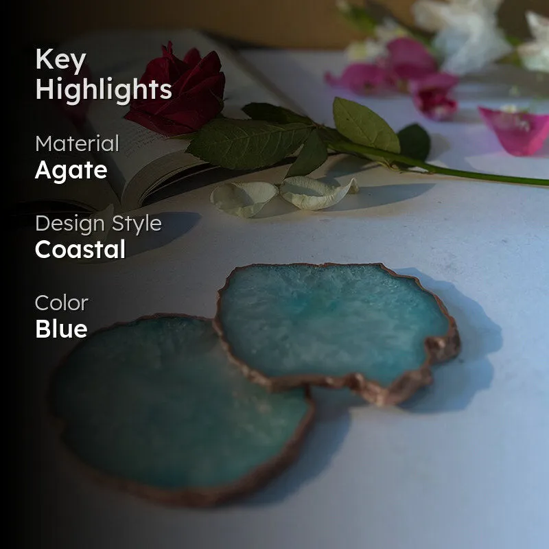 Verve Luxe Agate Coaster (Turquoise) - Set Of Two media 2