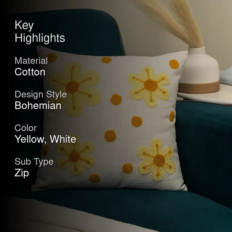 Sun Petals Embroidered Cushion Cover media 2