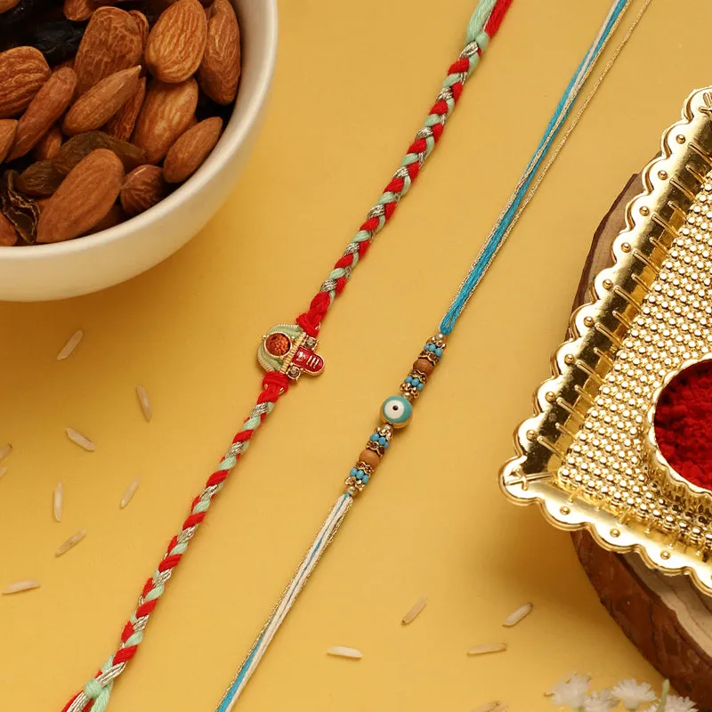 Adva Rudraksha & Evil Eye Rakhi Hamper media 4