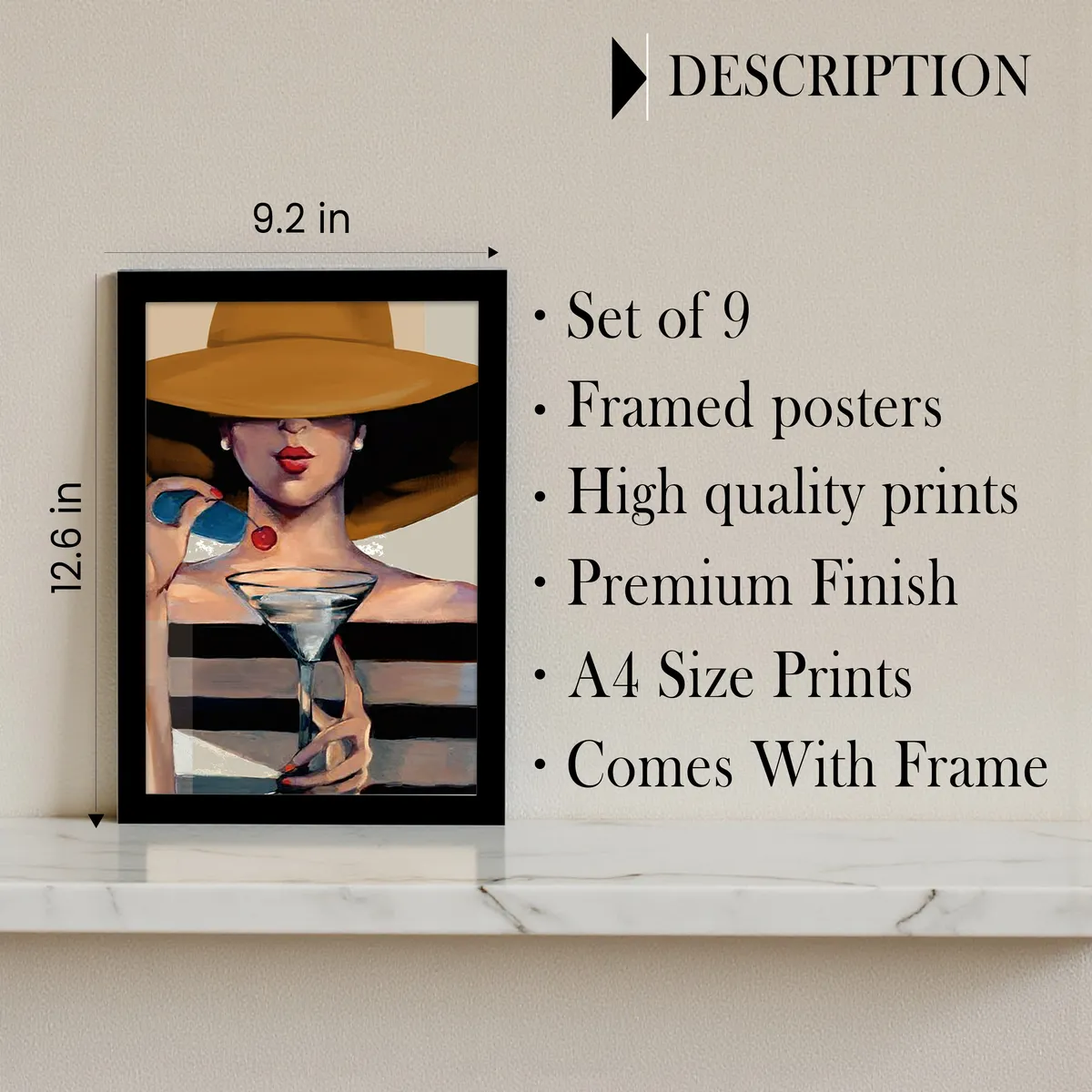 Party Wall Painting With Frame - Set Of Nine media 6