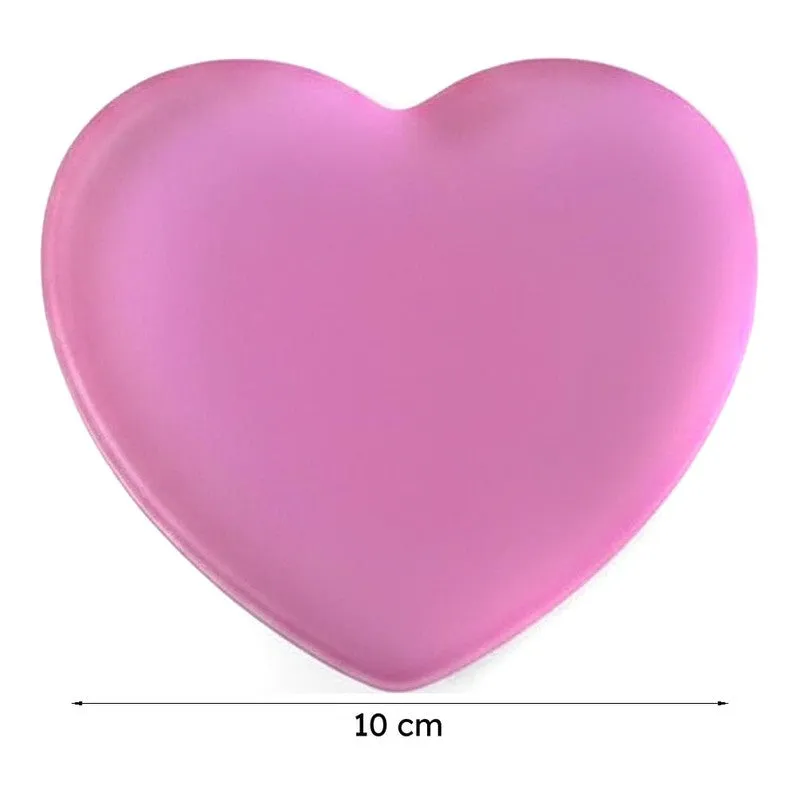 Glossy Hearty Mist Glass Coaster (Pink) - Set Of Four media 7