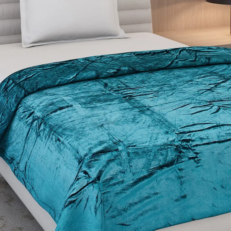 Monte Carlo Luxora Solid Polyester Blanket (Sea Green) - 300 GSM media 5