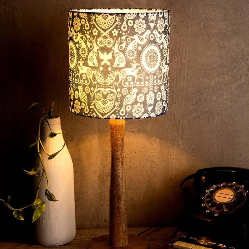 Boho Fauna Fabric Table Lamp - Multicolor media 1