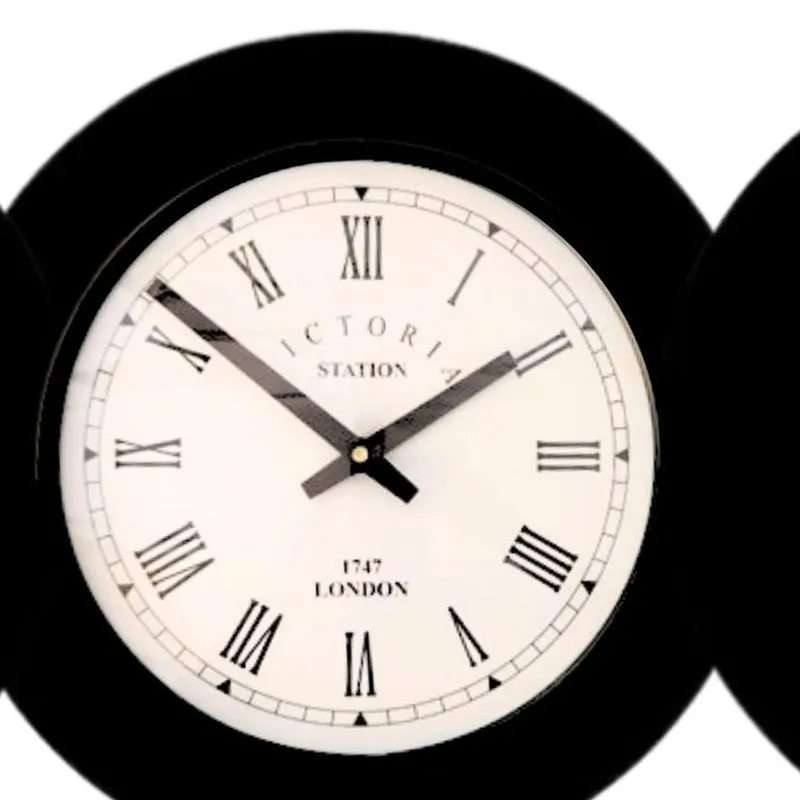 Lunar Steel Analog Wall Clock - Black media 5