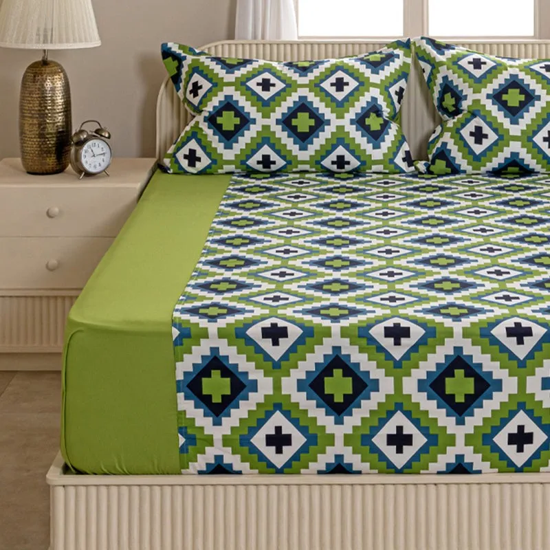 Swayam Green Grandeur  Cotton Bedsheet (180 TC) - 180 TC media 4