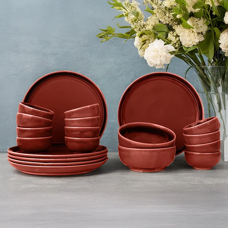 Caspian Porcelain Dinner Set (Brown/800 mL/160 mL) - 20 Piece Set media 1