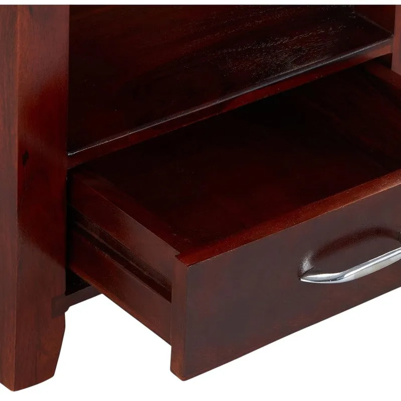 Vverix Sheesham Wooden Side & Bedside Table - Brown media 8