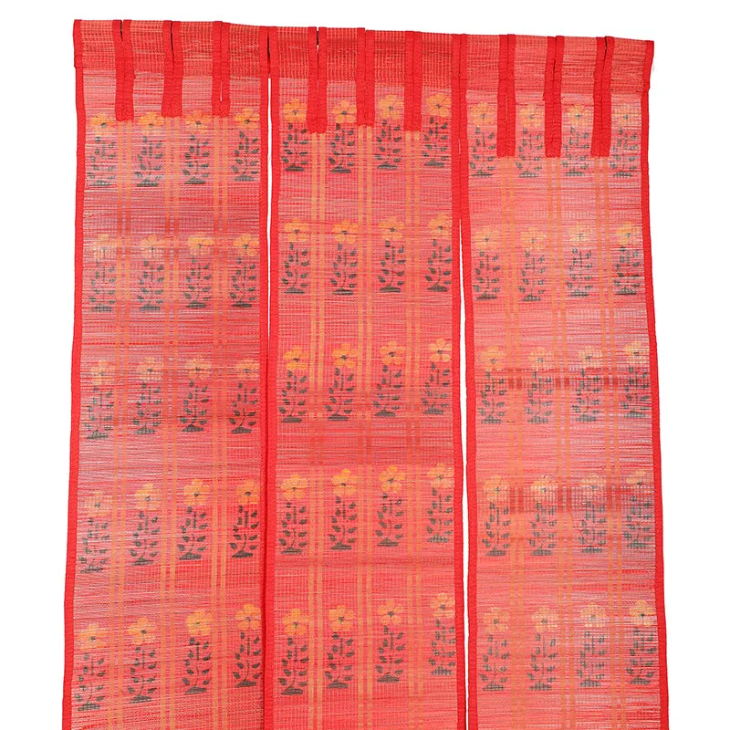Forest Flow Three Panel Bamboo Curtain - Pink media 5