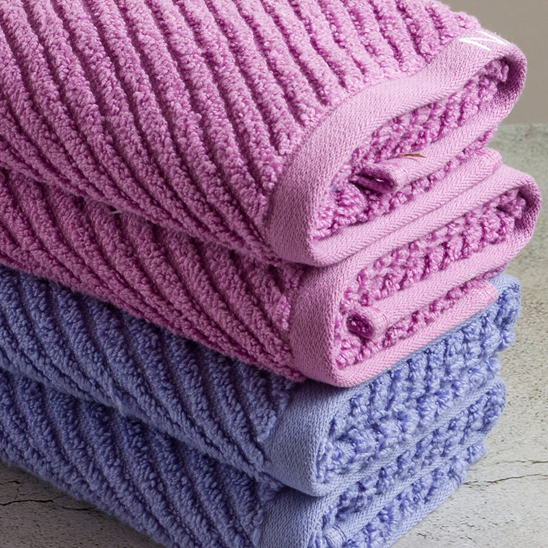 Nautica Riviera Soft Cotton Hand & Face Towel (Light Blue & Lilac) - Set Of Four media 5