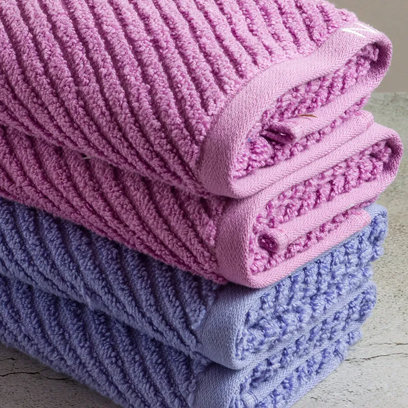 Nautica Riviera Soft Cotton Hand & Face Towel (Light Blue & Lilac) - Set Of Four media 5