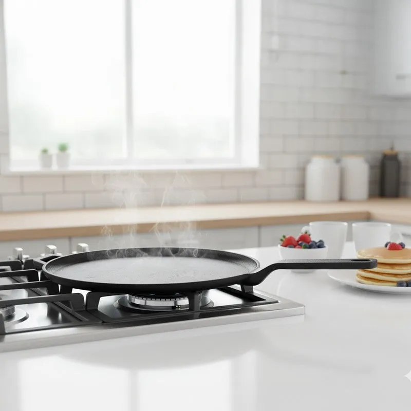 Firecraft Long Handle Cast Iron Dosa Tawa - 28 cm media 1