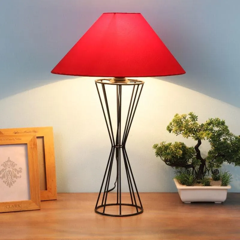 Ondine Briar Fabric Table Lamp - Red,Black media 1