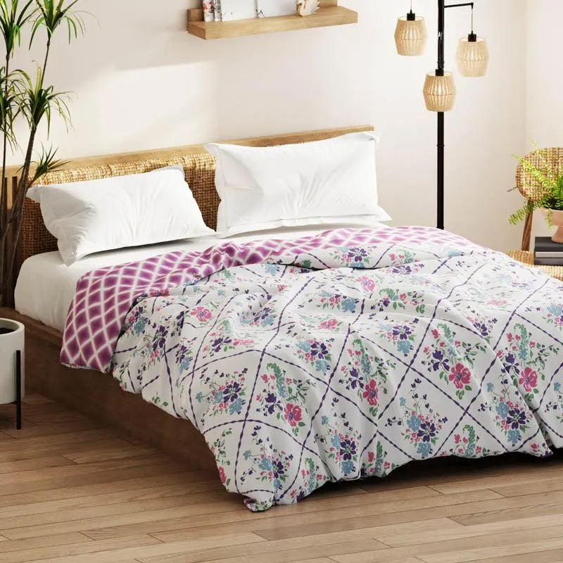 Manisha Reversible Microfiber Comforter (Pink) - 150 GSM media 4