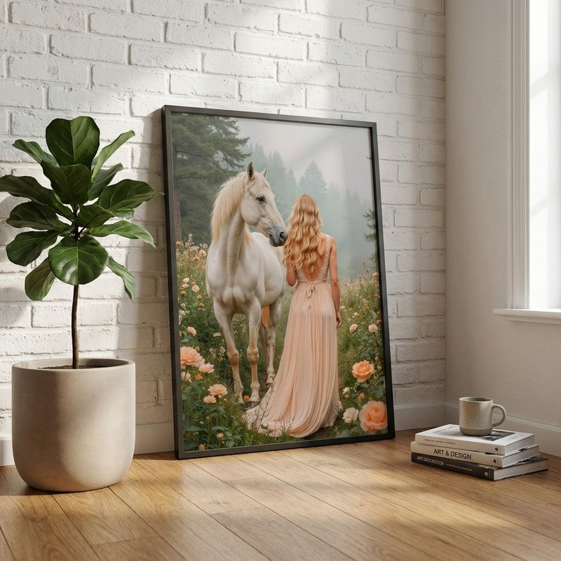 Ethereal Bond Canvas Wall Painting With Black Frame