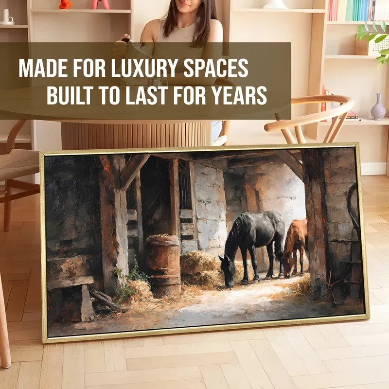 Stable Shadows Canvas Wall Painting With Frame media 5