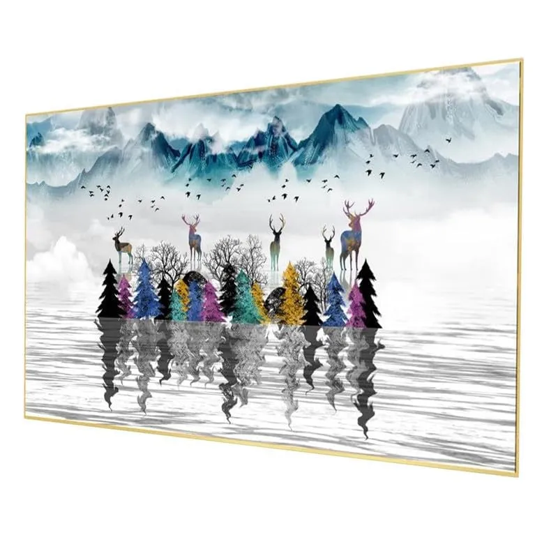 Twilight Peaks Canvas Wall Painting With Frame media 5