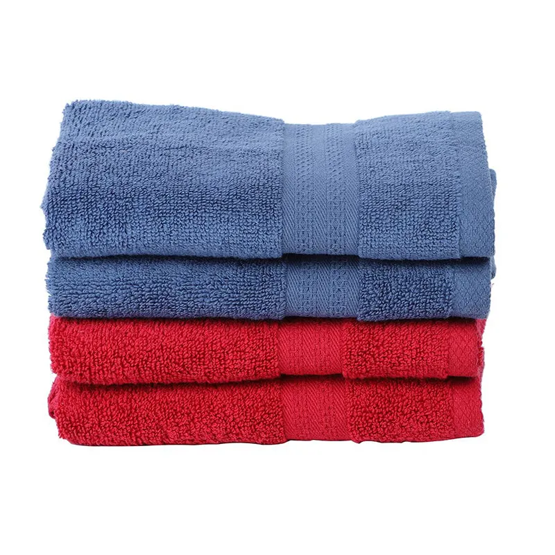 Nuage Cotton Hand & Face Towel (Red & Blue) - Set Of Four media 3