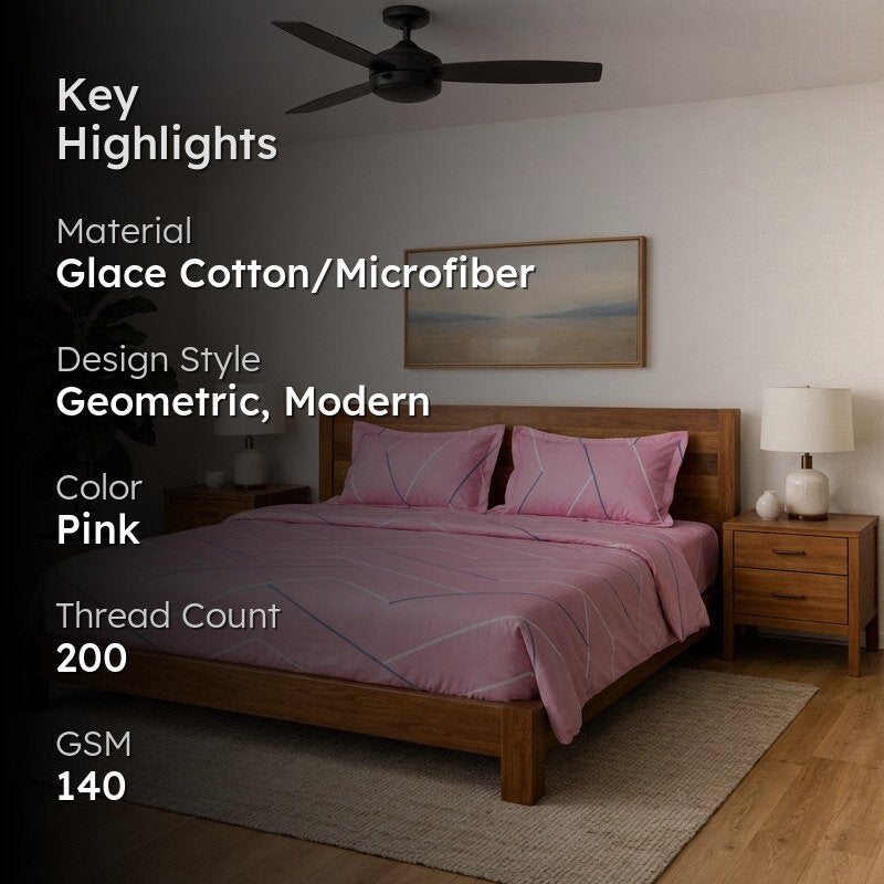 Trance Lines Abstract Microfiber Bedsheet - 140 GSM media 2