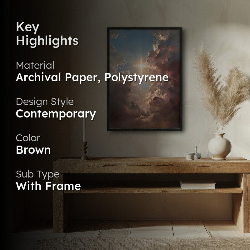 Celestial Sky Archival Paper Wall Painting With Black Frame media 2