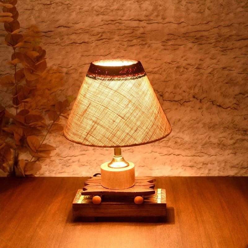 Trida Wooden Fabric Table Lamp - Multicolor