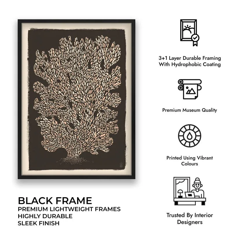 Tree of Life Illustration Canvas Wall Painting With Black Frame media 10