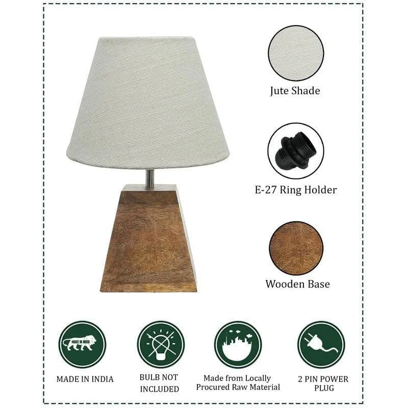Pyramid Perfection Solid Fabric Table Lamp - White,Brown media 5
