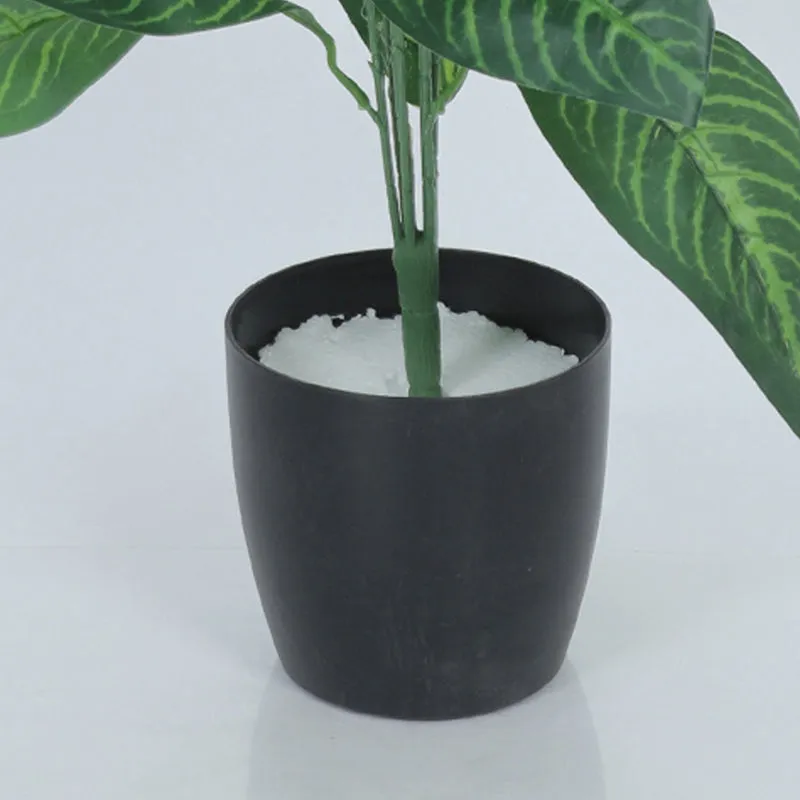 Amazonia Artificial Green Croton Plant With Black Plastic Pot - 2.3 Feet media 4