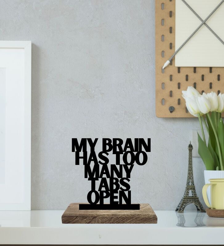 Quiet Cubicle Busy Brain Typography Showpiece - Set Of Two media 4