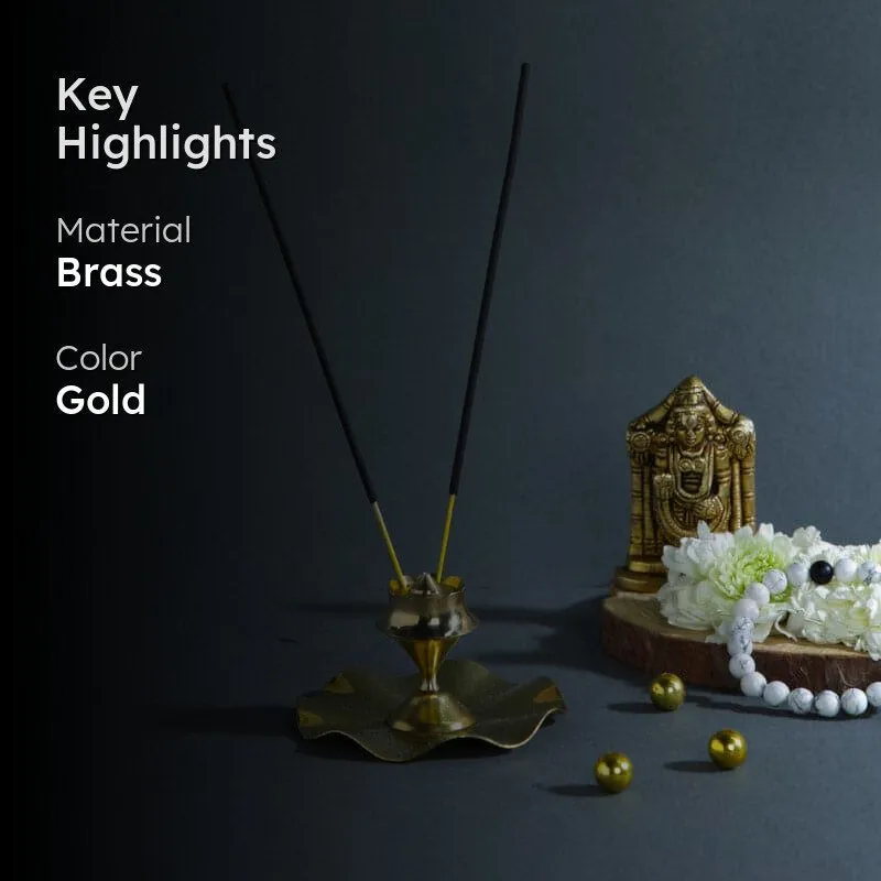 Brass Wave Incense Stick Holder media 2