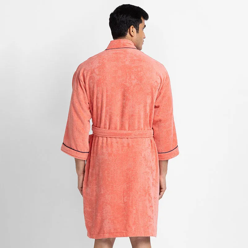 Nautica Men's Cashmere Dreams Cotton Bath Robe - Coral media 4