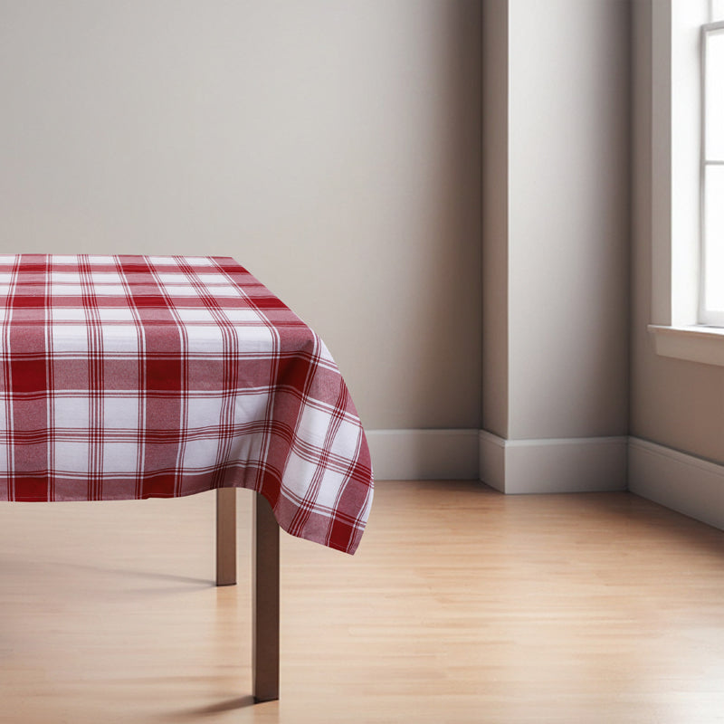 Checkerboard Chic Cotton Table Cover - White & Red media 6