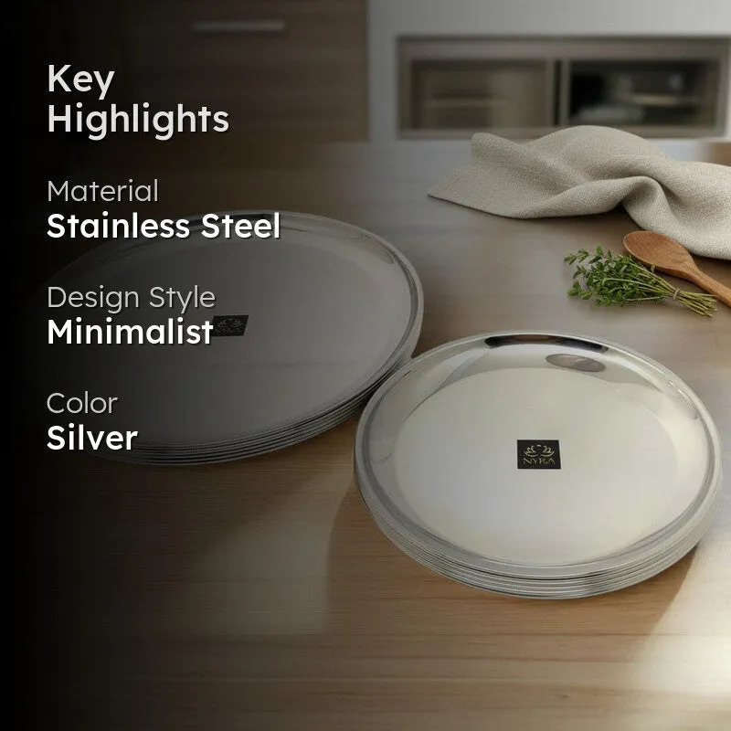 FeastCraft Dining Stainless Steel Dinner Plate - Twelve Piece Set media 2