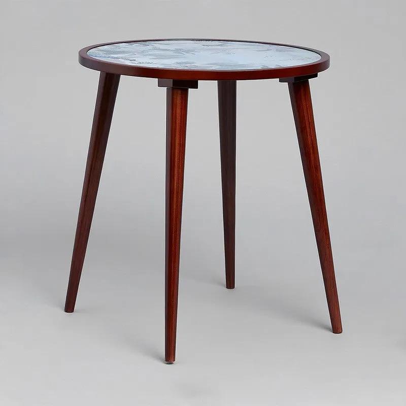 India Circus Wood Blooming Round Side Table media 4