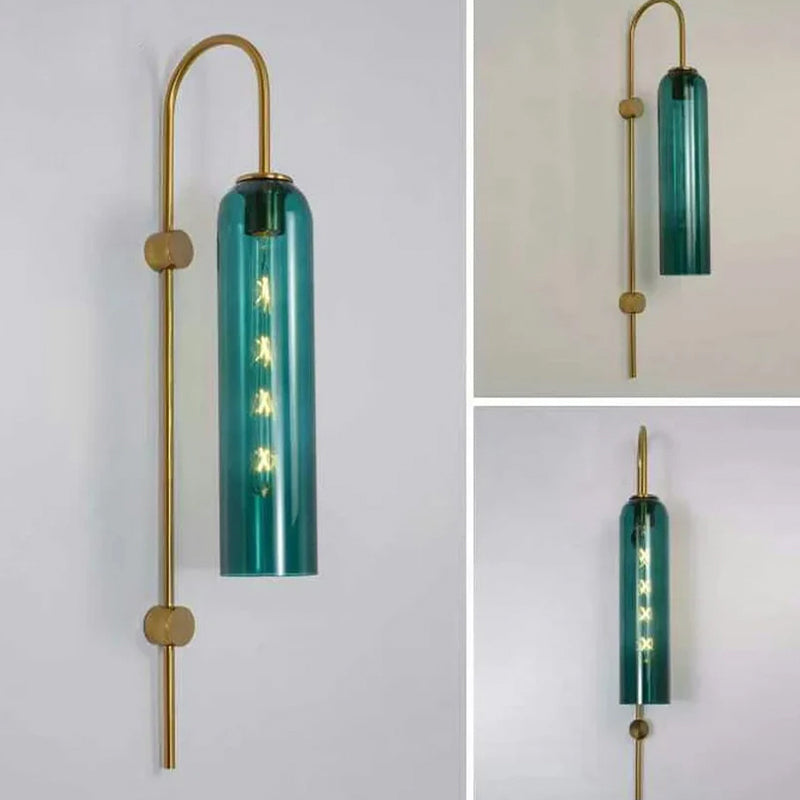 Loft Drop Metal & Glass Wall Lamp - Blue media 4