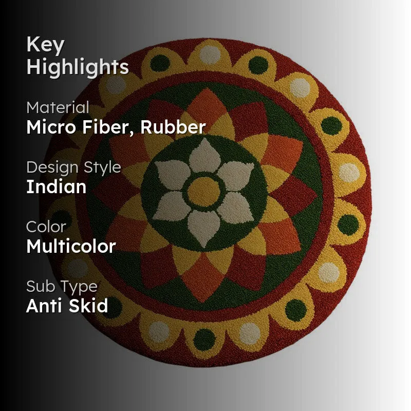Garnet Rangoli Micro Fibe Rug media 2
