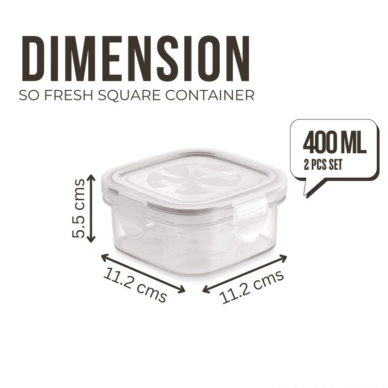 FreshLock Square Lunch Box (400 mL) - Set Of Two media 7