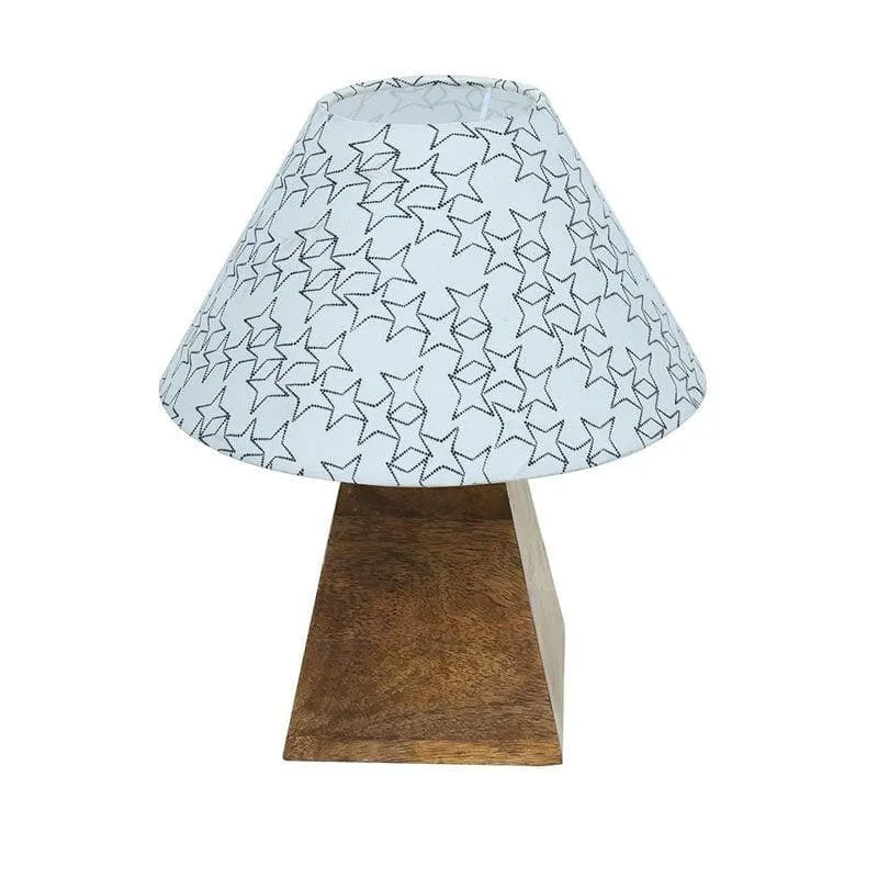 Pyramid Perfection Star Fabric Table Lamp - White,Brown media 4