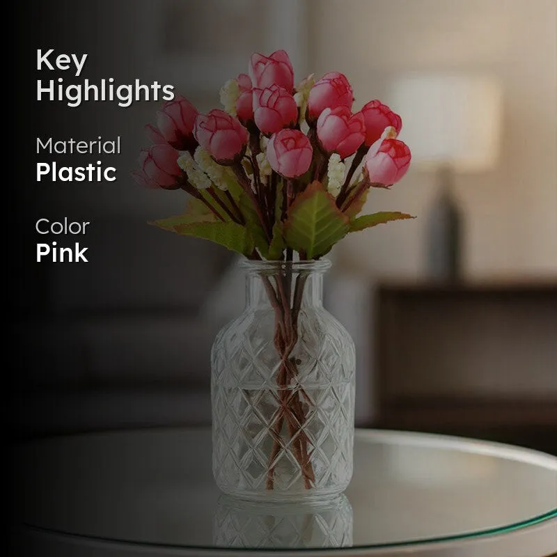 Faux Rose Floral Stick - Dark Pink media 2