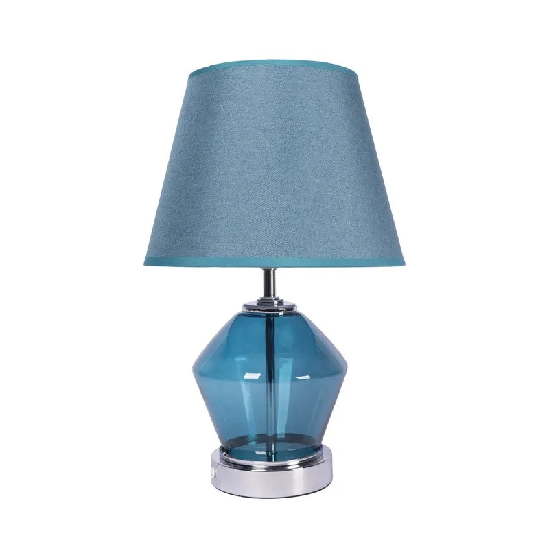 AarviDecor Brixton Designer Metal Table Lamp - Blue media 4