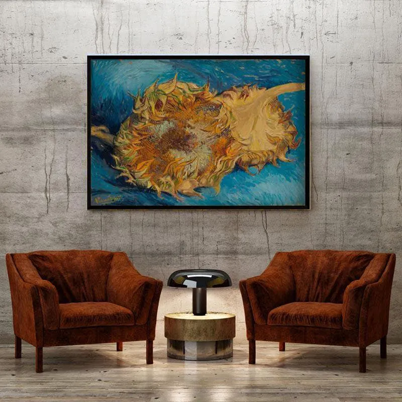 Two Cut Sunflowers By Vincent Van Gogh - Black Frame media 4