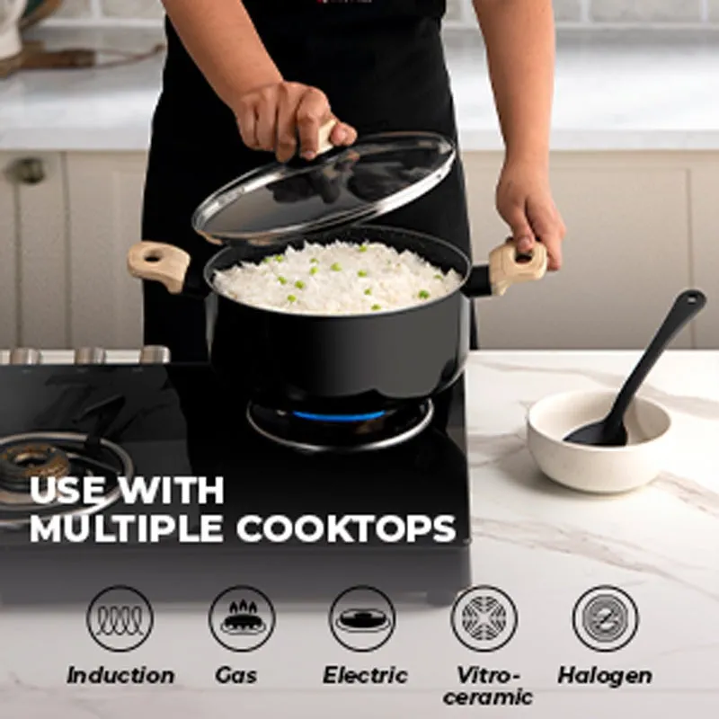 Bergner Induction Safe Cooking Pot With Lid - 3500 ml/6 Inches media 5