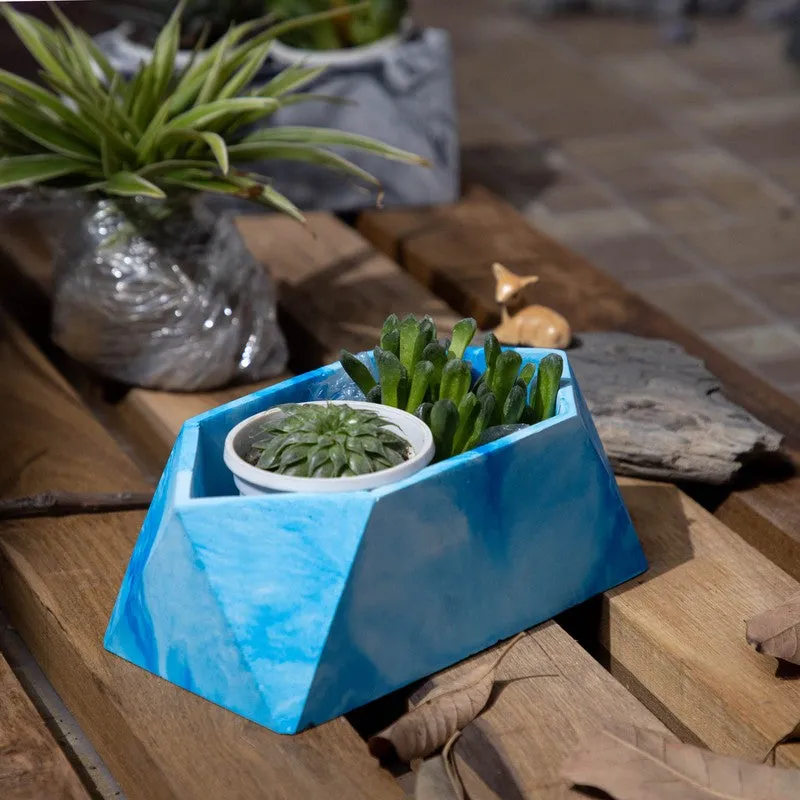 Trapex Concrete Planter - Blue media 2